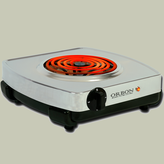 ORBON Electric Coil Cooking Stove 2000 Watts Classic Chrome