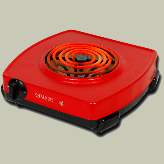 ORBON Electric Coil Cooking Stove 2000 Watts Classic Red