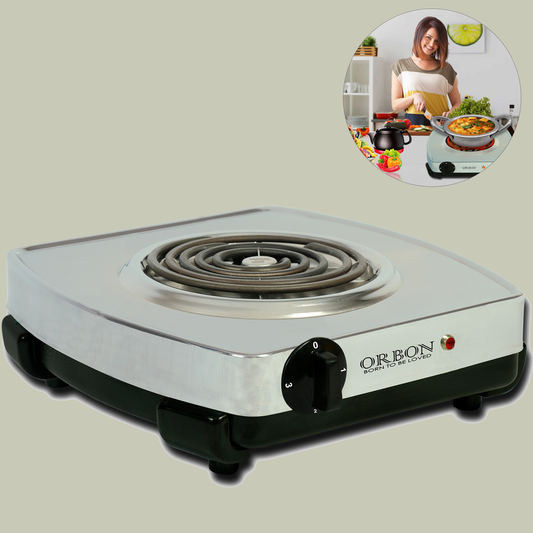ORBON Electric Coil Cooking Stove 2000 Watts Classic Chrome