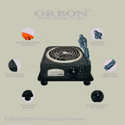 ORBON Electric Coil Cooking Stove 2000 Watts Jhonson Vitreous