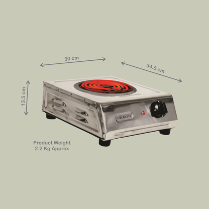 ORBON Electric Coil Cooking Stove 2000 Watts Steel Butterfly