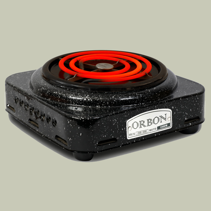 ORBON Electric Coil Cooking Stove 1000 Watts Square Vitreous