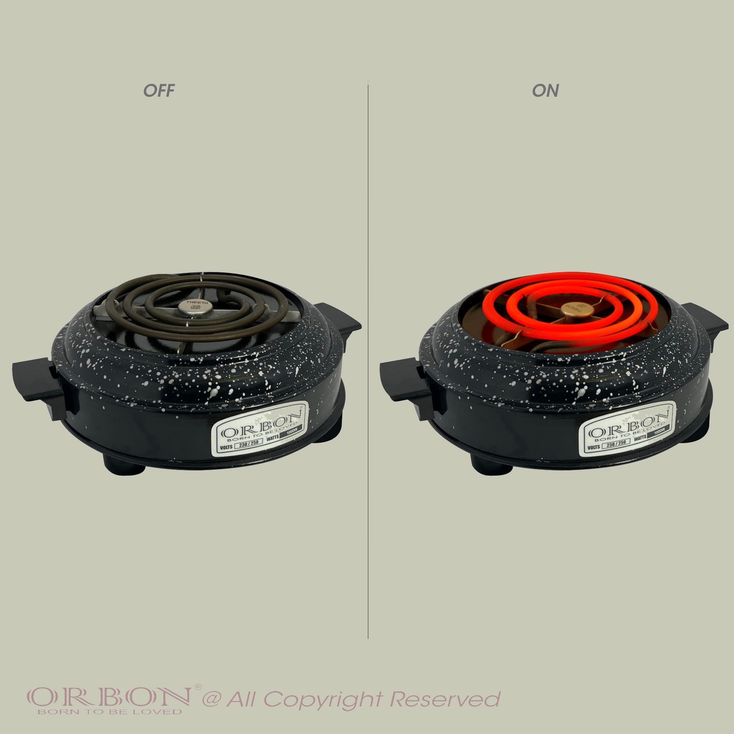 ORBON Electric Coil Cooking Stove 1000 Watts Round Vitreous
