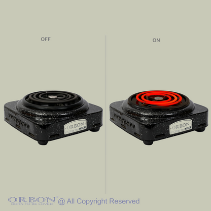 ORBON Electric Coil Cooking Stove 1000 Watts Square Vitreous