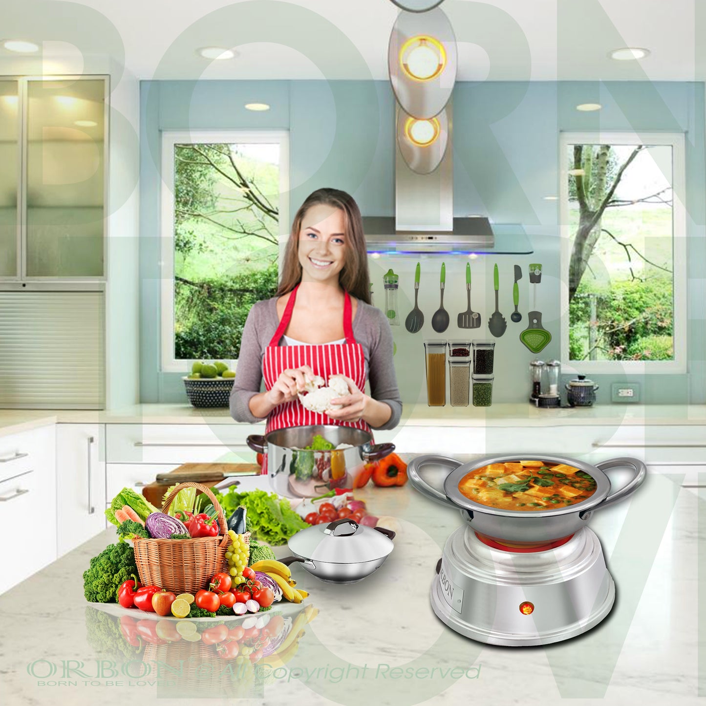 ORBON Electric Coil Cooking Stove 500 Watts Chrome