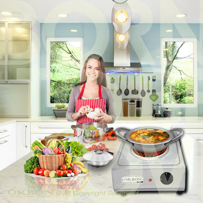 ORBON Electric Coil Cooking Stove 2000 Watts Steel Butterfly