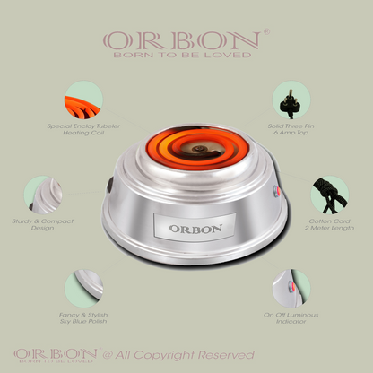 ORBON Electric Coil Cooking Stove 500 Watts Chrome