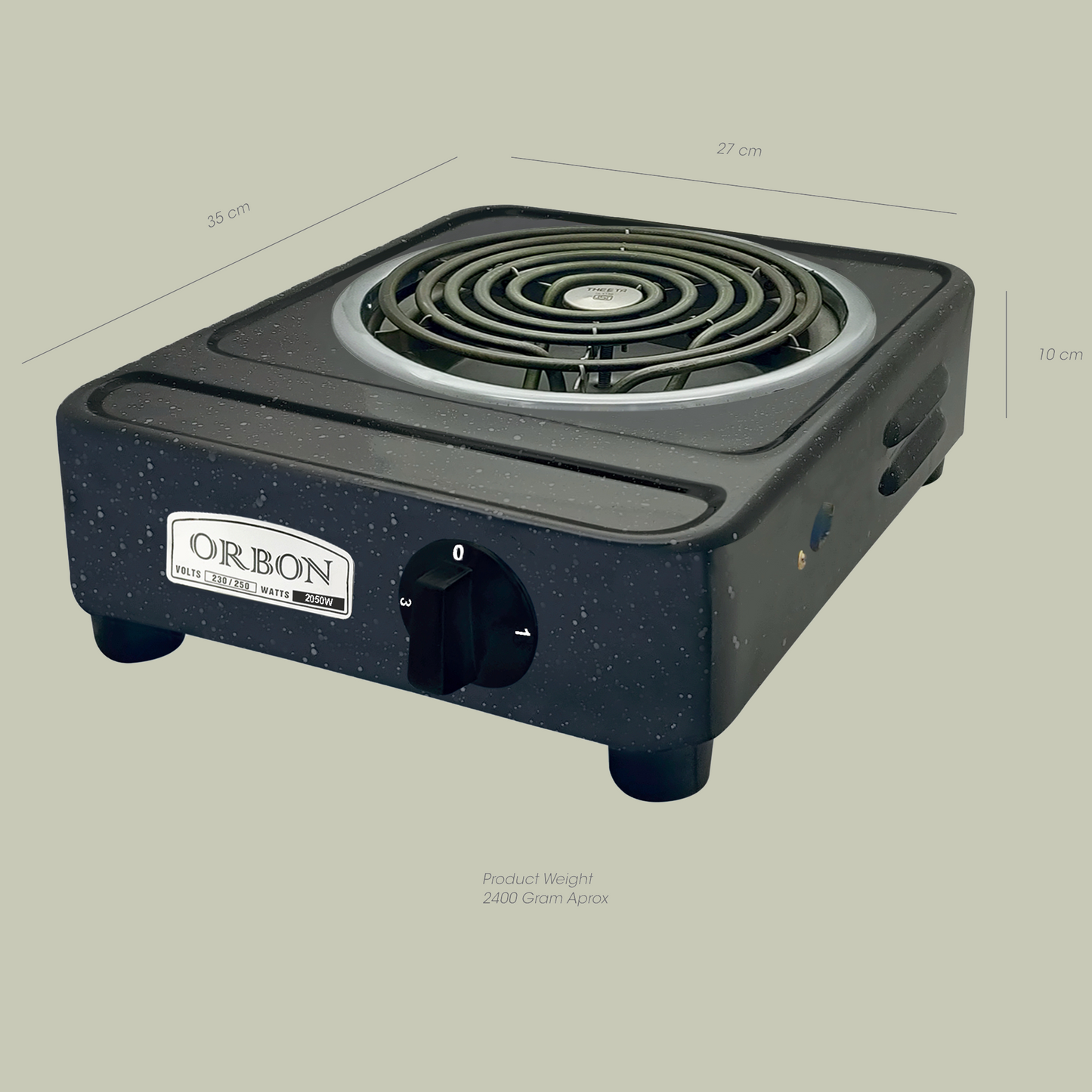 ORBON Electric Coil Cooking Stove 2050 Watts Vitreous