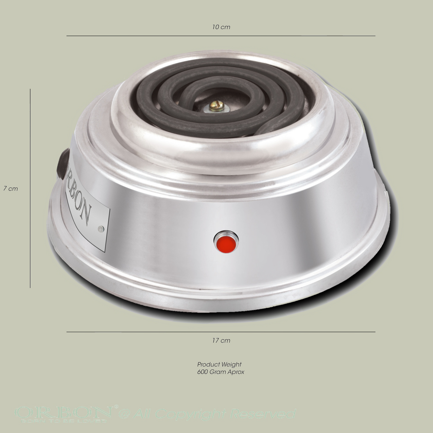 ORBON Electric Coil Cooking Stove 500 Watts Chrome