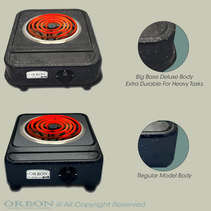 ORBON Electric Coil Cooking Stove 2000 Watts Big Base Grey