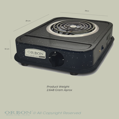 ORBON Electric Coil Cooking Stove 2000 Watts Big Base Grey