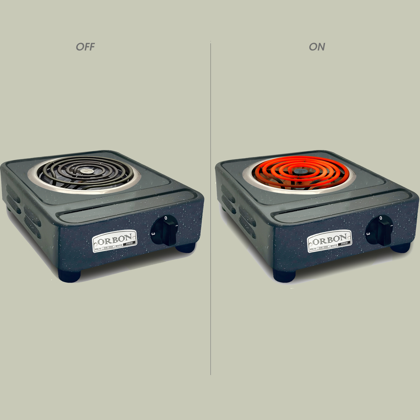 ORBON Electric Coil Cooking Stove 2050 Watts Vitreous